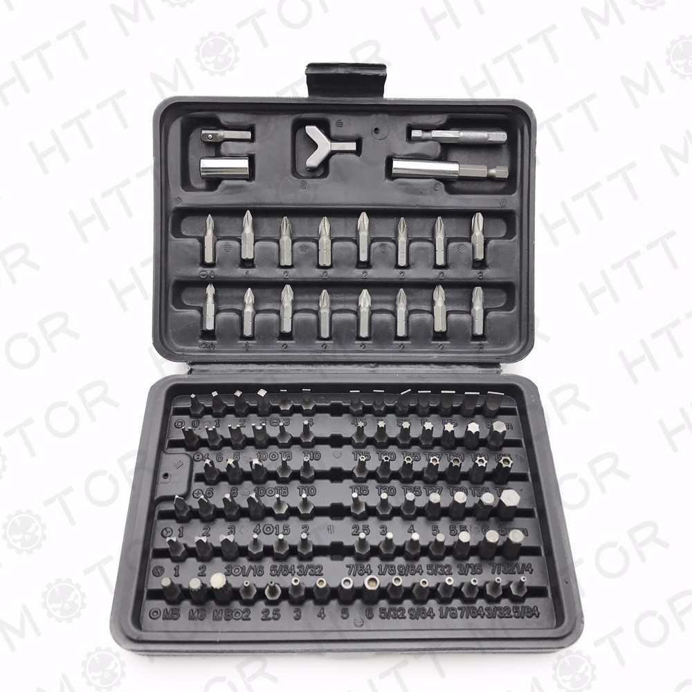 100Pcs 1/4" Torx Hex Torq Security Bit Set Tamper Proof Case Screwdrivers Bits