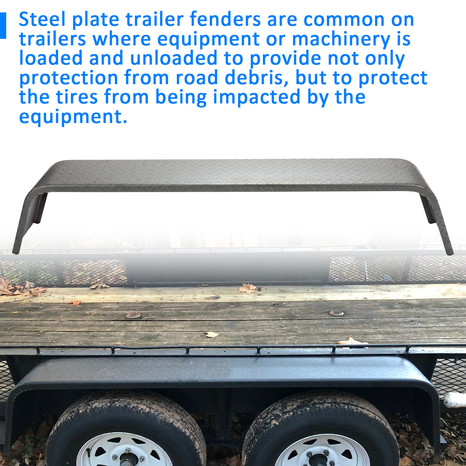 2 Steel Diamond Tread Plate Tandem Axle Trailer Fenders 10" x 72" x 13" Raw