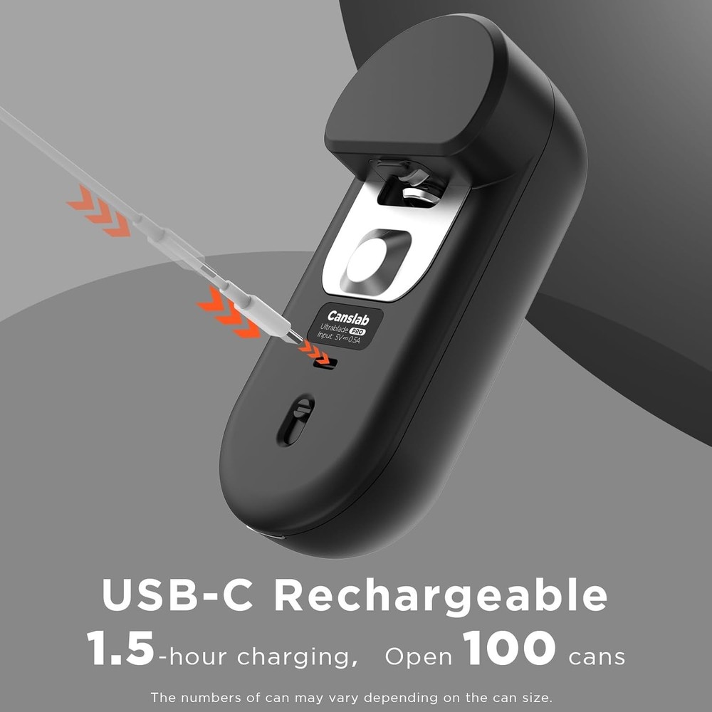 Wall-Mountable Turbo Can Opener with LED Display & Quick USB-C Charging