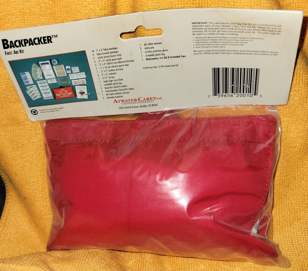 Backpacker Atwater Carey First Aid Kit