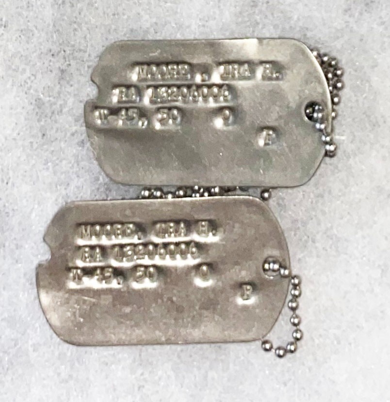 WWII Ira Moore T-45 Dog Tag Set