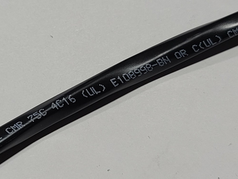 Belden 5202UE 16/4C Commercial Audio/Security/Control Cable CMR Riser Black/50ft