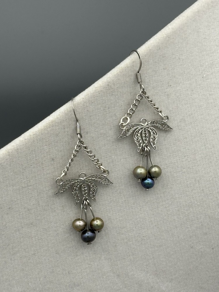 Multicolor Freshwater Pearl Dangle Earrings