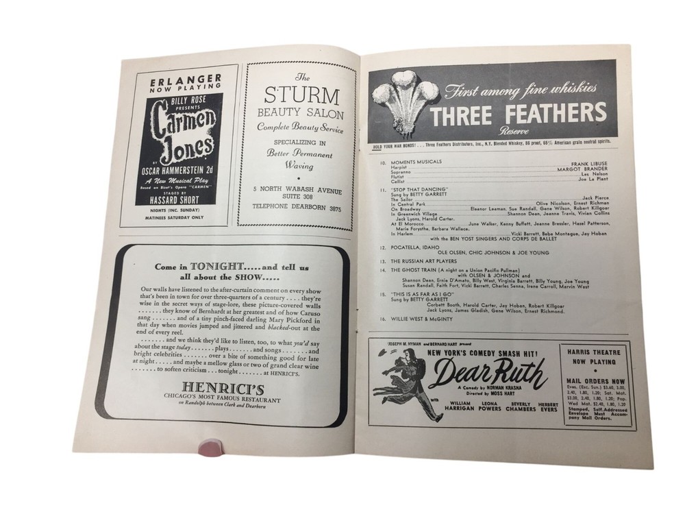 ''CHICAGO STAGEBILL'' EVENT PROGRAM/BOOKLET