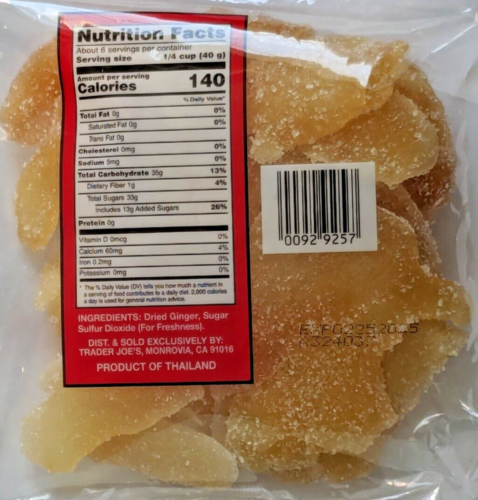 Trader Joe's Crystallized Candied Ginger 8oz (227 g)