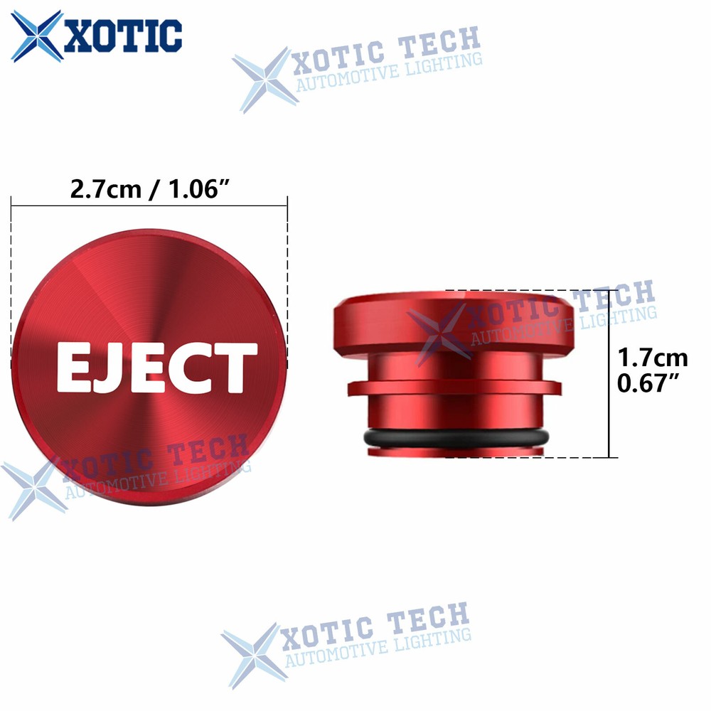 Universal Interior Aluminum Alloy Eject Button Cigarette Lighter Switch Decor