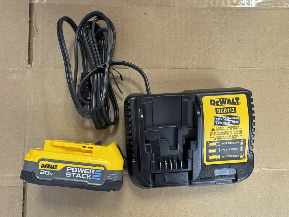 DEWALT POWERSTACK Battery & Charger Set DCBP034C. Openbox New-No retail package