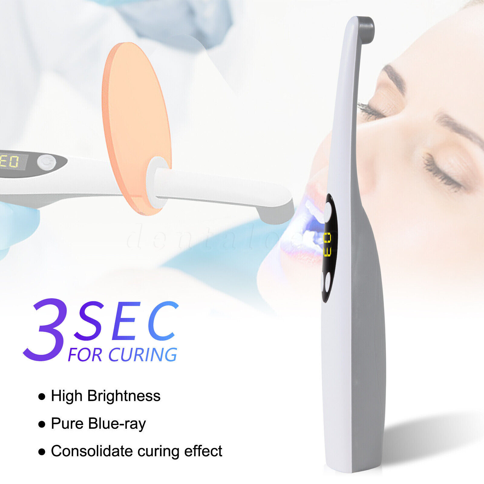 Dental Alto Voltaje LED Luz Curado Lampara 3S Curing Light Lamp Fit WOODPECKER