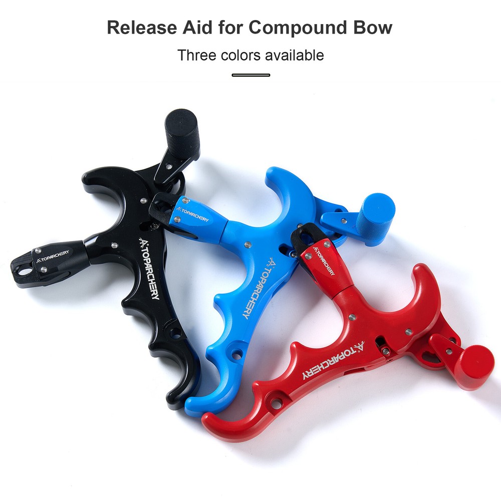 Archery Adjustable Rotate 360° Thumb Compound Bow Release Aid 4-Finger Release