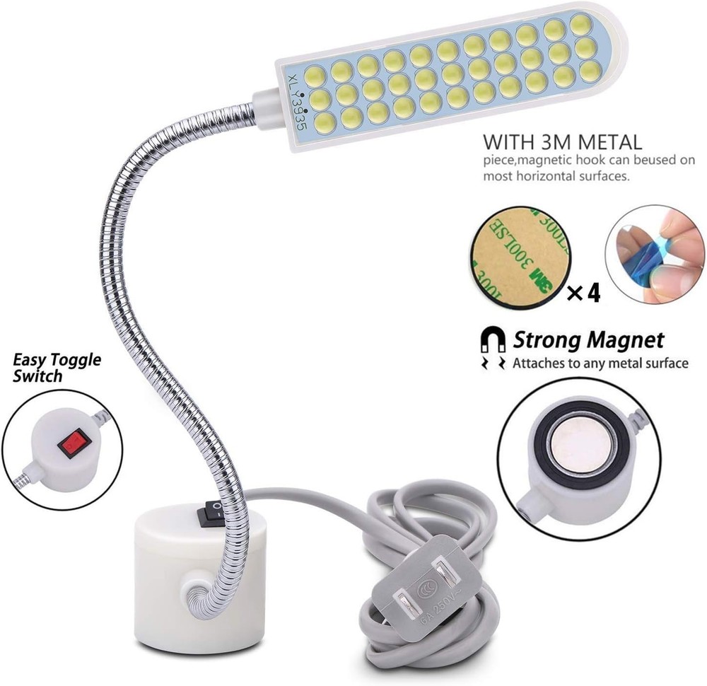 36LED Sewing Machine Work Light with Gooseneck & Magnetic Base US