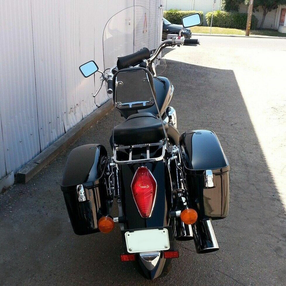 Motorcycle Panniers Hard Side Saddle Bag Saddlebag For Harley Honda Shadow