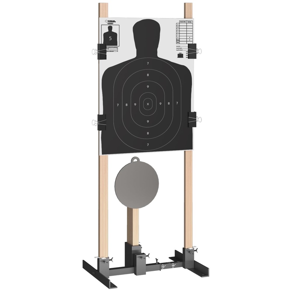 2-in-1 Shooting Target Stand Base Adjustable Width from 8" to 24" for USPSA/I...