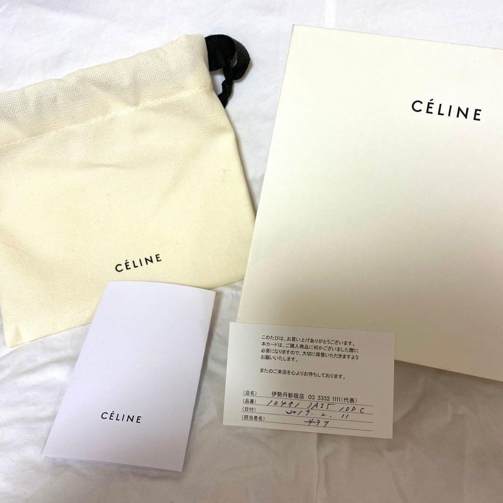 Very Celine Foldable Wallet Leather From Japan