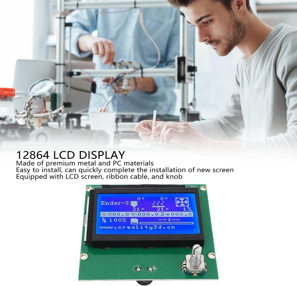 3D Printer LCD Display Screen 12864 Control Panel Blue for Ender 3 Series