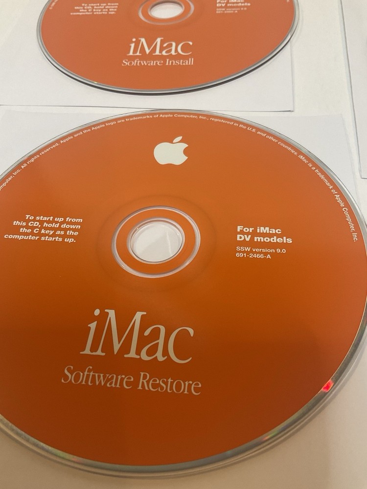 1999 iMac DV Software Install & Restore Hardware Test Disc Version 9.0