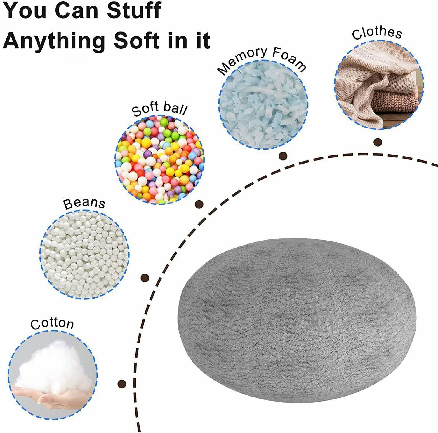 Microsuede 7FT Foam Giant Bean Bag Memory Living Room Chair Lazy Sofa Soft Cover