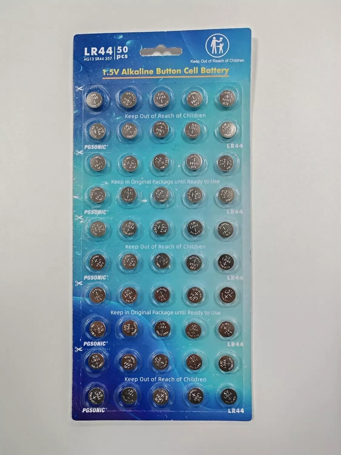 AG13 LR44 A76 357 L1154 SR44 1.5V Button Battery Coin Cell