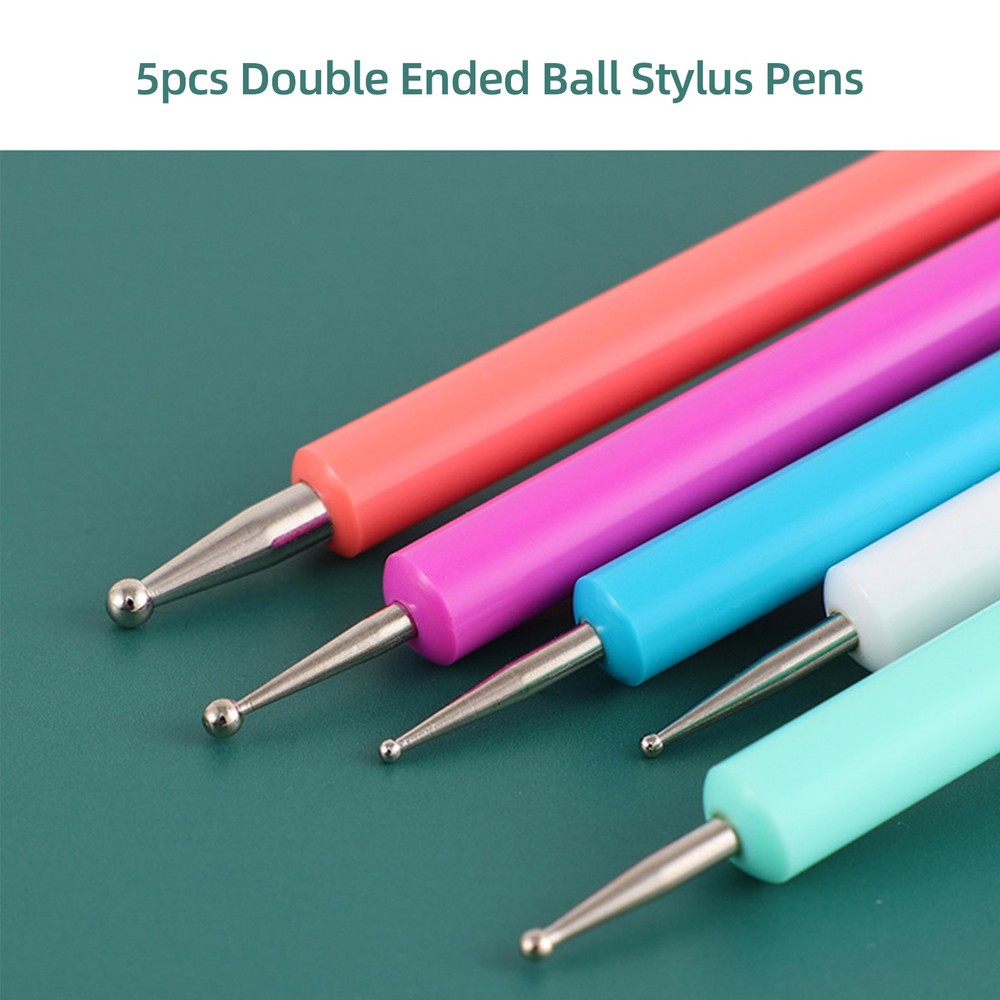5pcs Double Ended Dotting Tools Set Pattern Tracing Ball Stylus Pen For Mandala