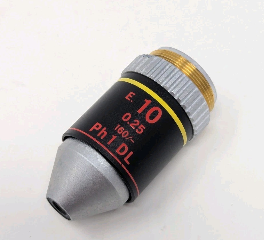 Nikon E. 10x 10/0.25 Ph1 DL Microscope Objective Phase Contrast 160/-