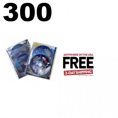 300 CheckOutStore Clear 2 Disc CPP Sleeves & DVD Booklet **1-3 DAYS