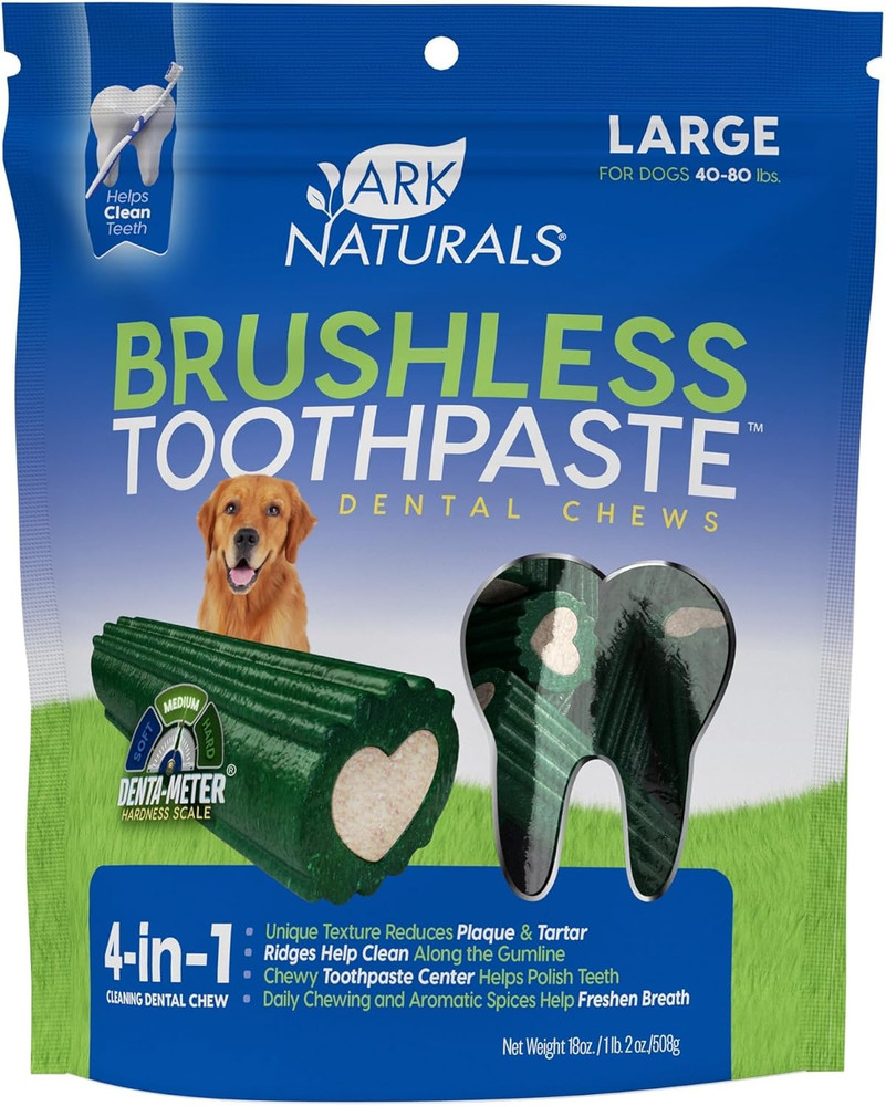 Brushless Dog Toothpaste Chews for Large Breeds, 18oz