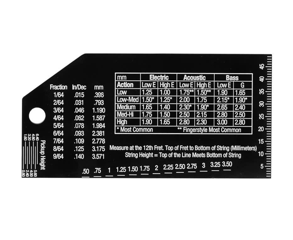 MusicNomad Precision String Action Gauge Ruler for Height- Standart