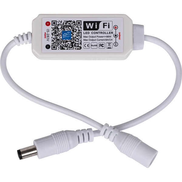 Wi-Fi On/Off Controller for 5-28 VDC 8A Devices such as LED Light Strips