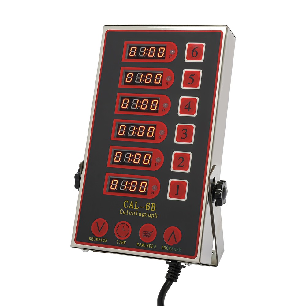 6-Channel Kitchen Timer – Stainless Steel, LED Display, Multi-Task Function