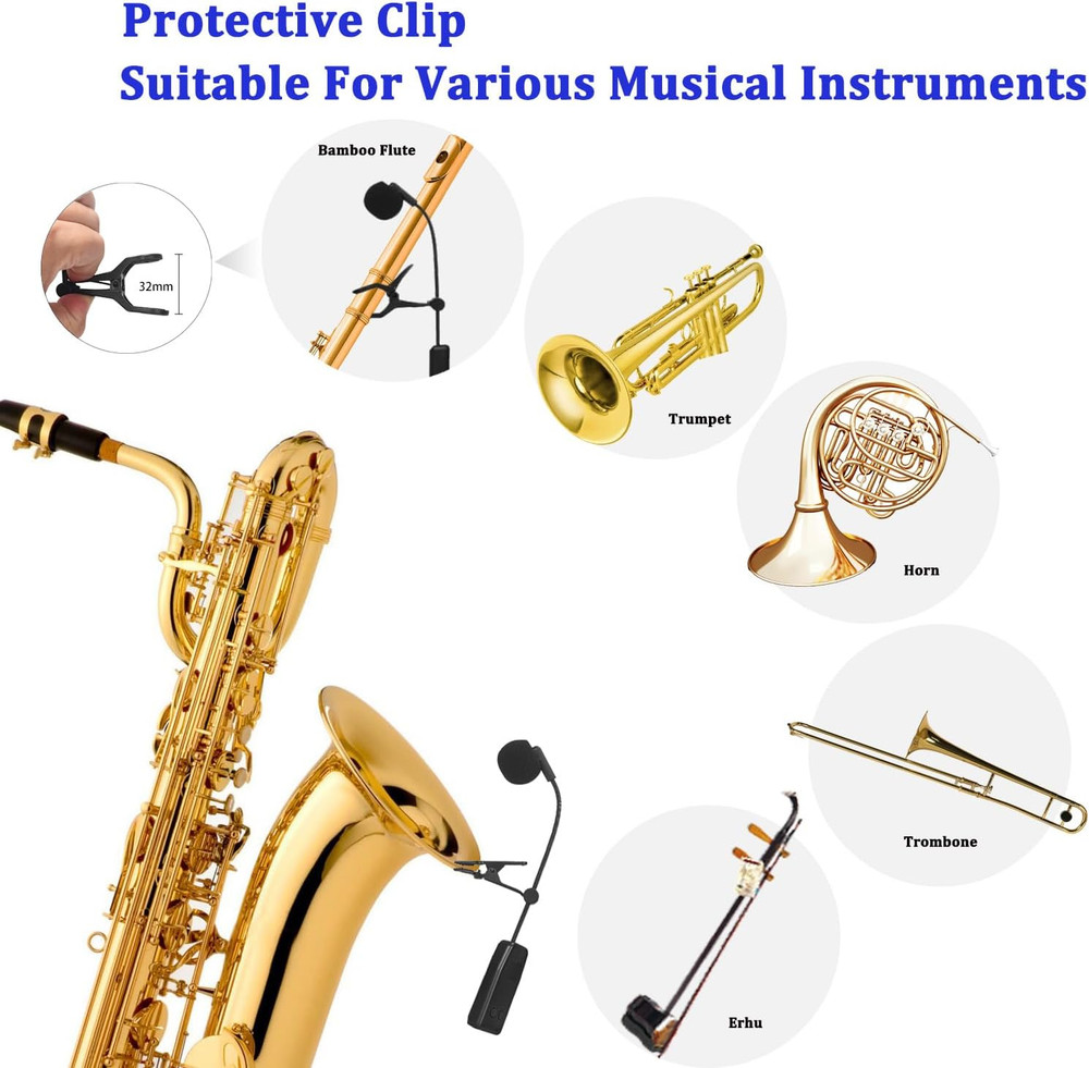 2.4G Wireless Instruments Microphone Saxophone Microphone Portable Handheld Mini