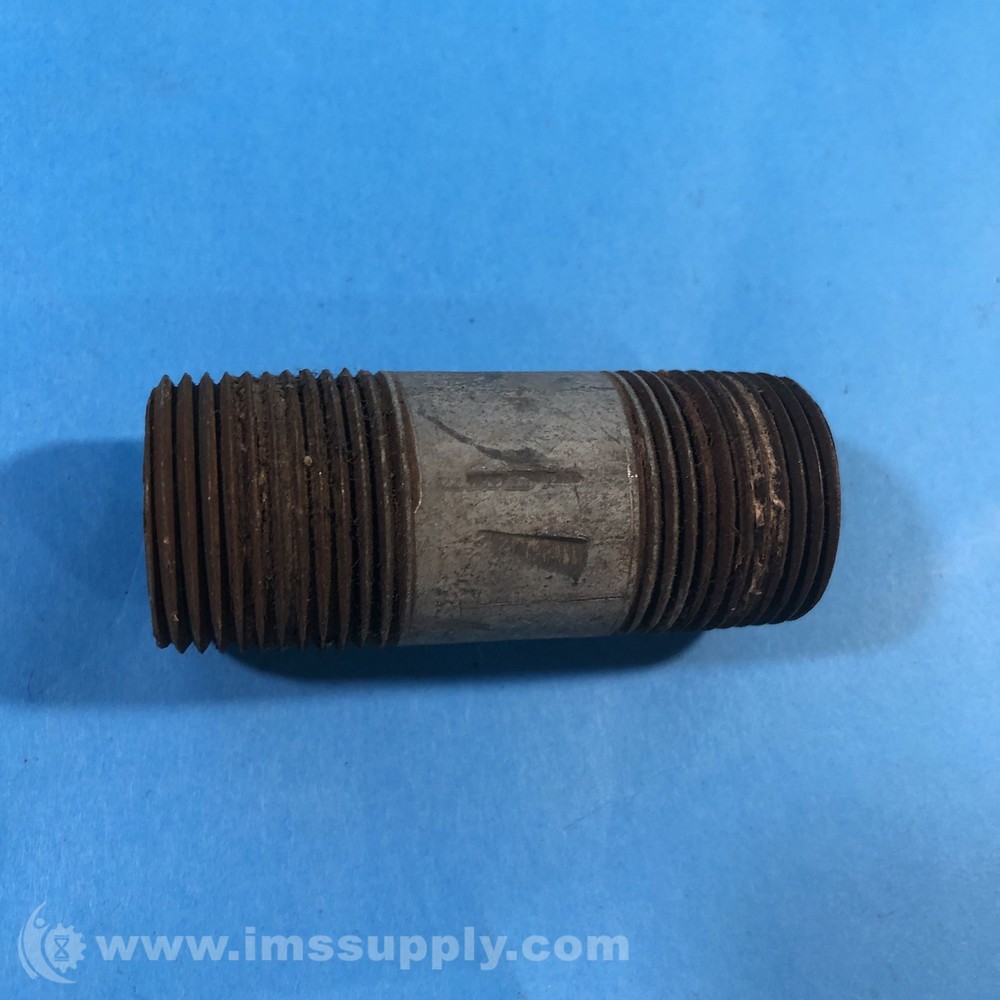 Double Ended Partially Threaded Nipple Pipe, 3'' LG USIP
