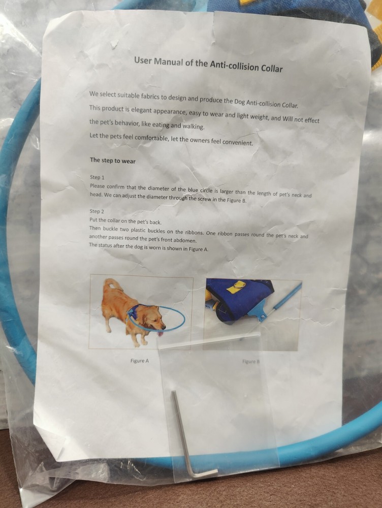 Dog Anti-Collision Harness Blue Small