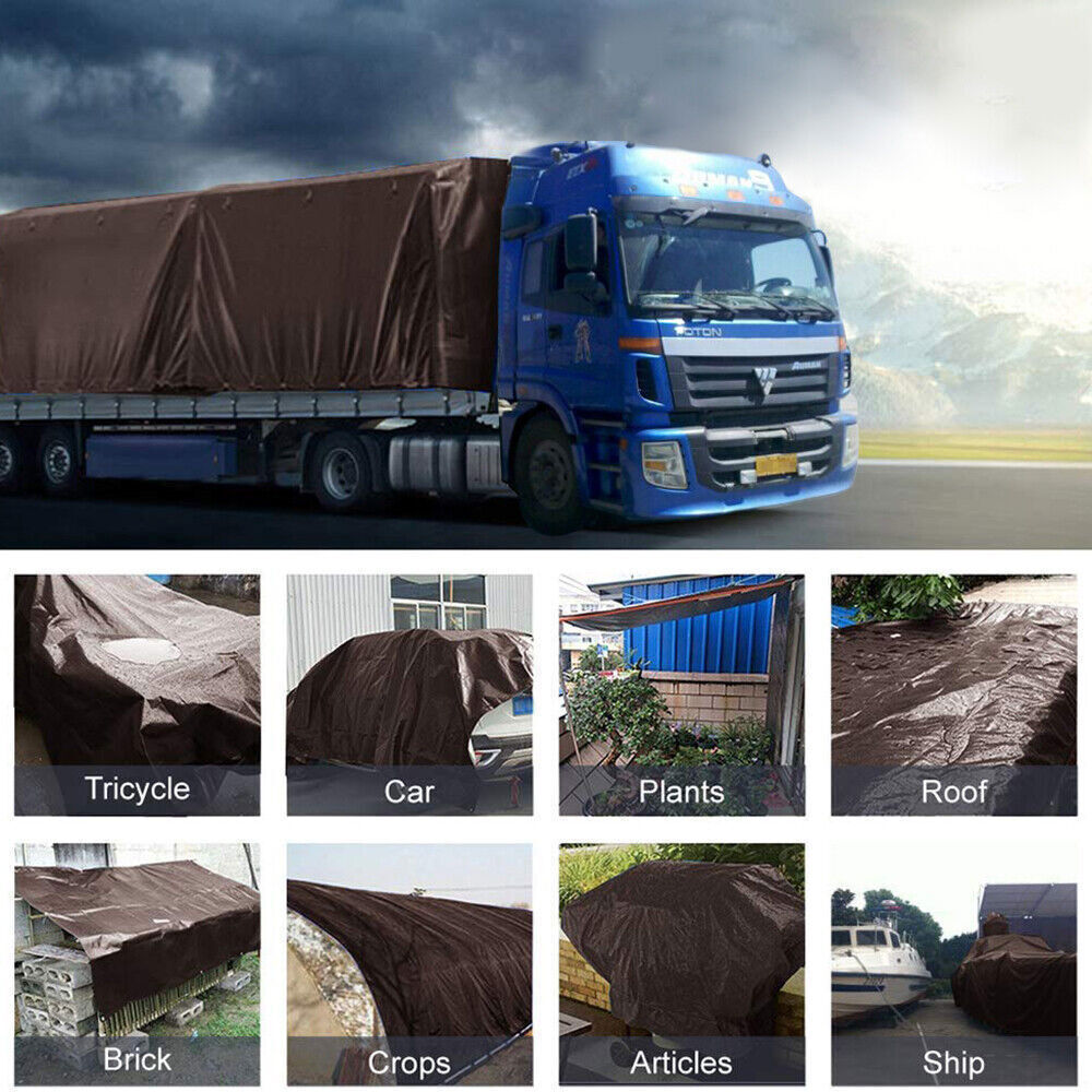 Super Heavy Duty Poly Tarp 5/10/12/16/18/20Mil Waterproof Canopy Cover Tarpaulin