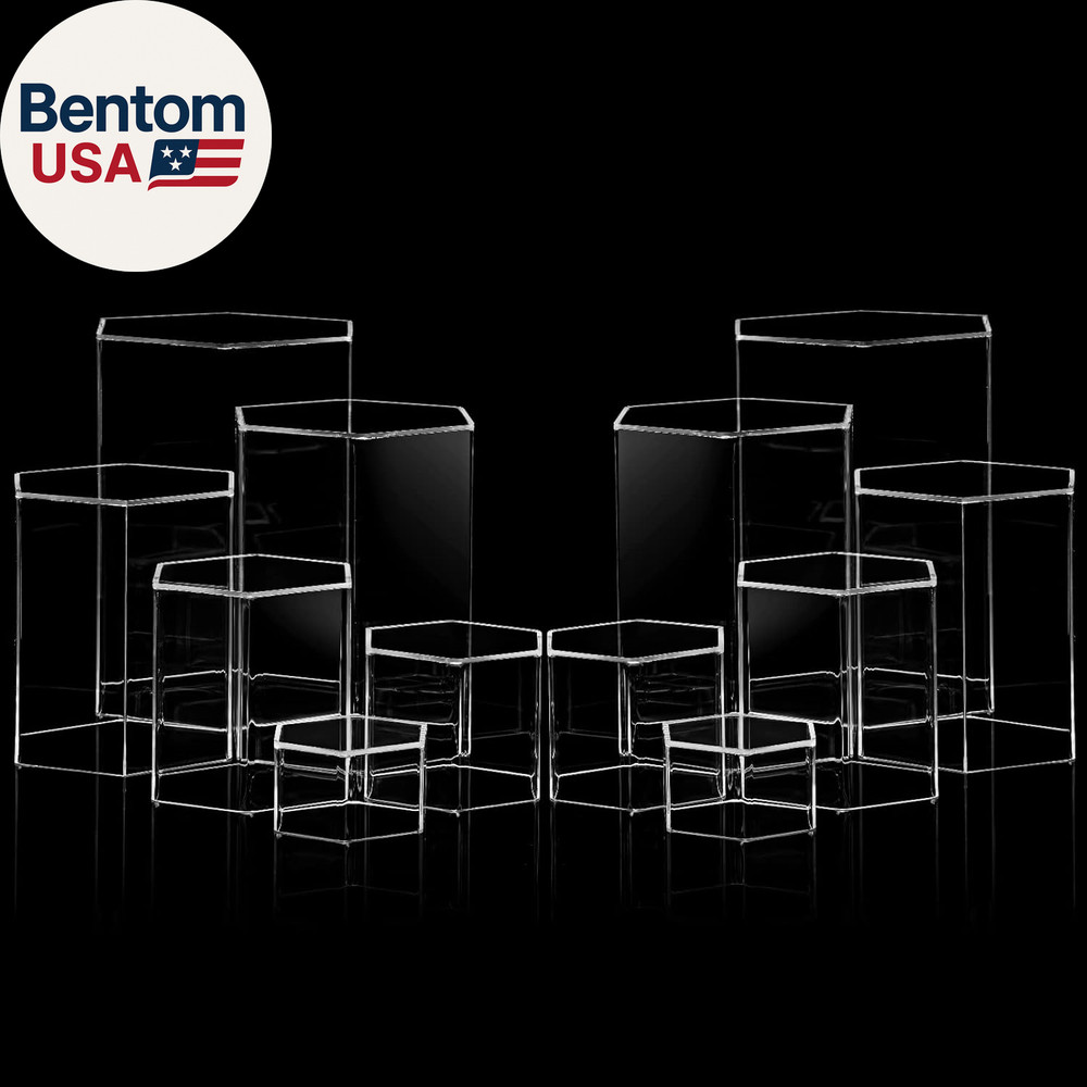 Hexagonal Jewelry Display Risers Hexagonal Market Display Risers Stands Acrylic