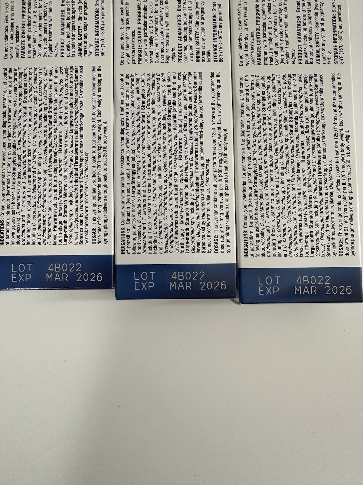 3 pack Paste Horse Dewormer Apple Flavor Exp Date 03-2026