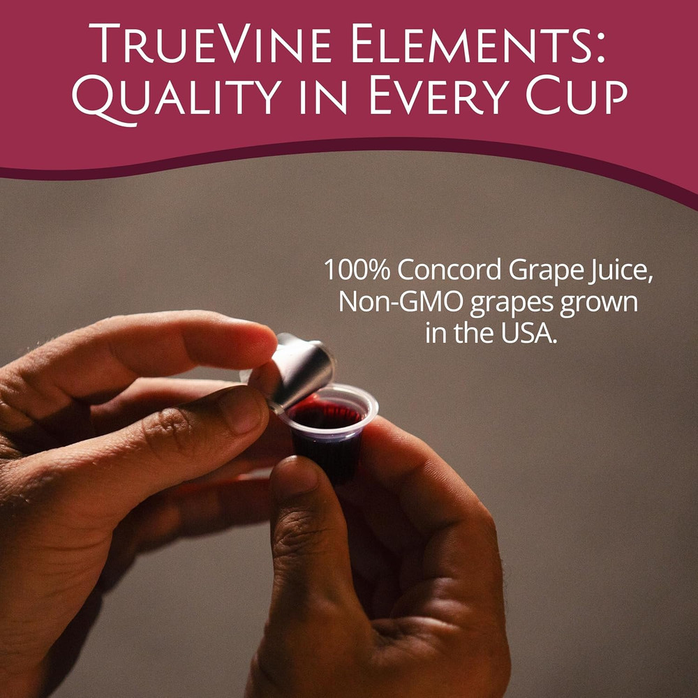 Elements Cup - Prefilled Communion Cups and Wafer Set, Offset Tabs, Juice & Cris