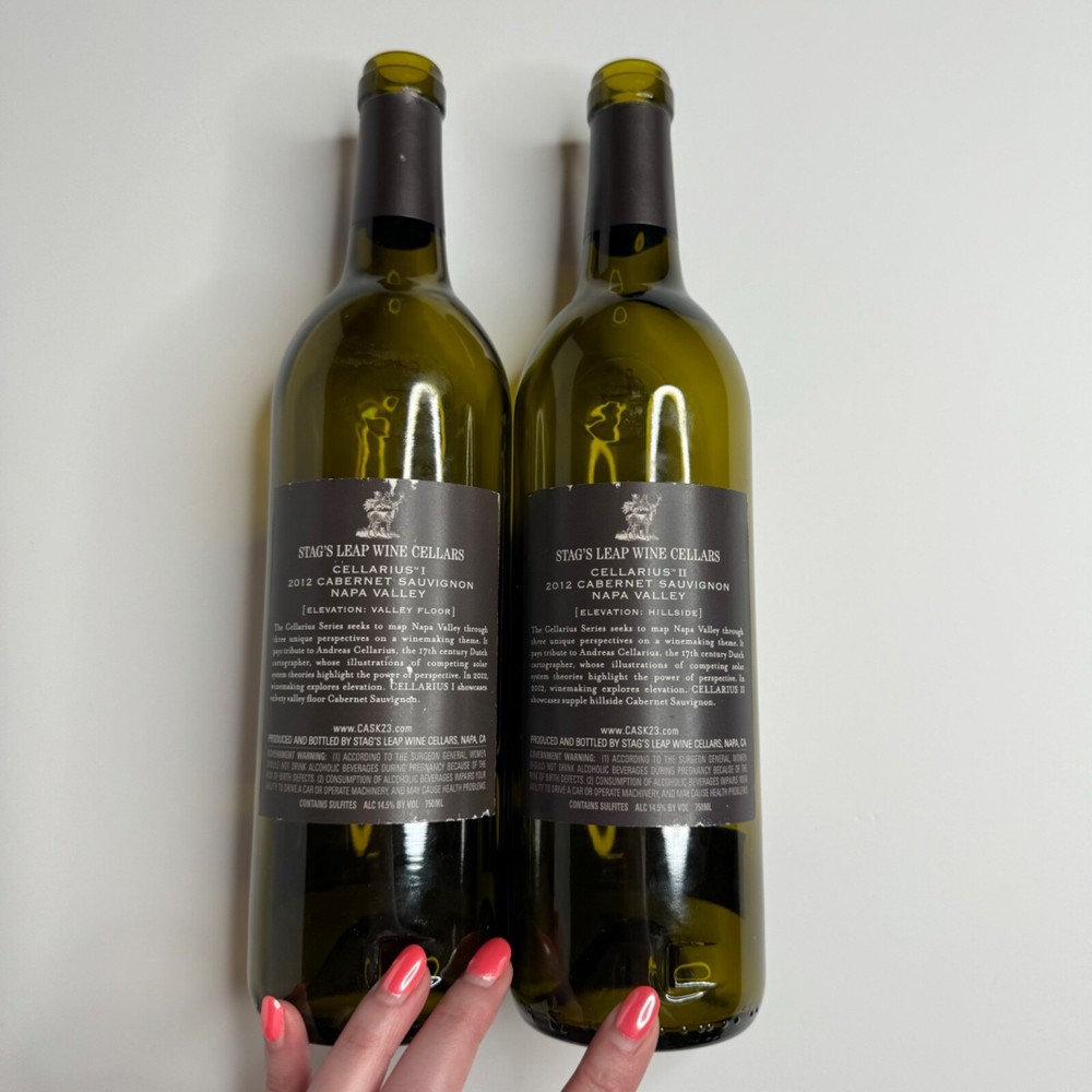 EMPTY Stag’s Leap Wine Cellars Cellarius I and II Bottles 2012 Elevation Series