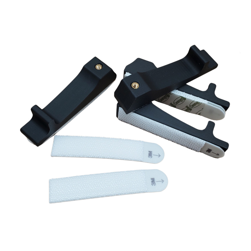 4pk Secure Wall Mounting, SKADIS Compatible, Includes Command Strips, Black