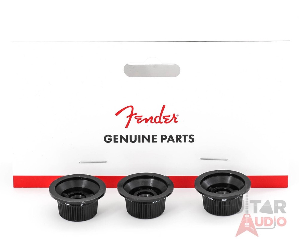 Genuine Fender Stratocaster/Strat Black Guitar Control Knobs - 2 Tone, 1 Volume