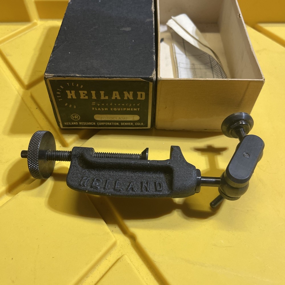 Vintage Heiland Light Mount Clamp for Cameras, Multi-Jointed Bracket Table top