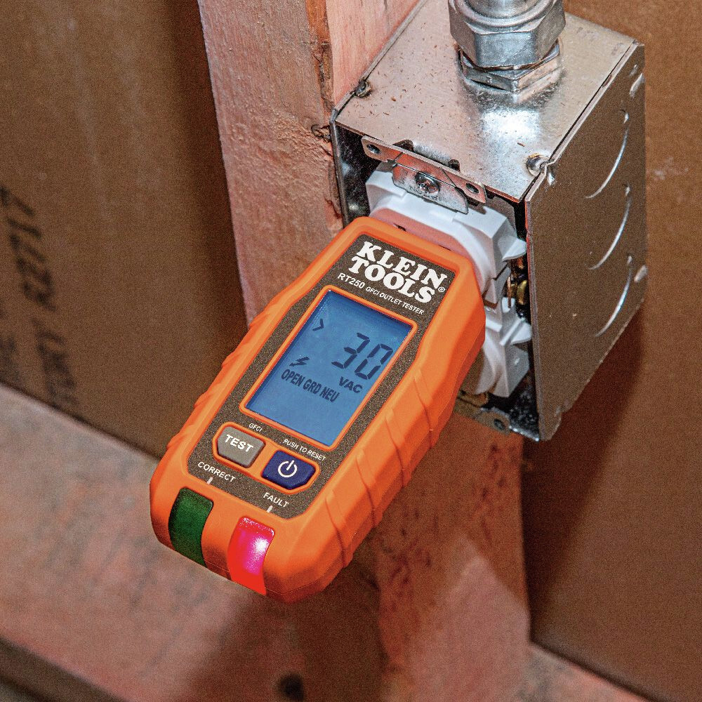 Klein Tools RT250 LCD Display GFCI Outlet Tester New