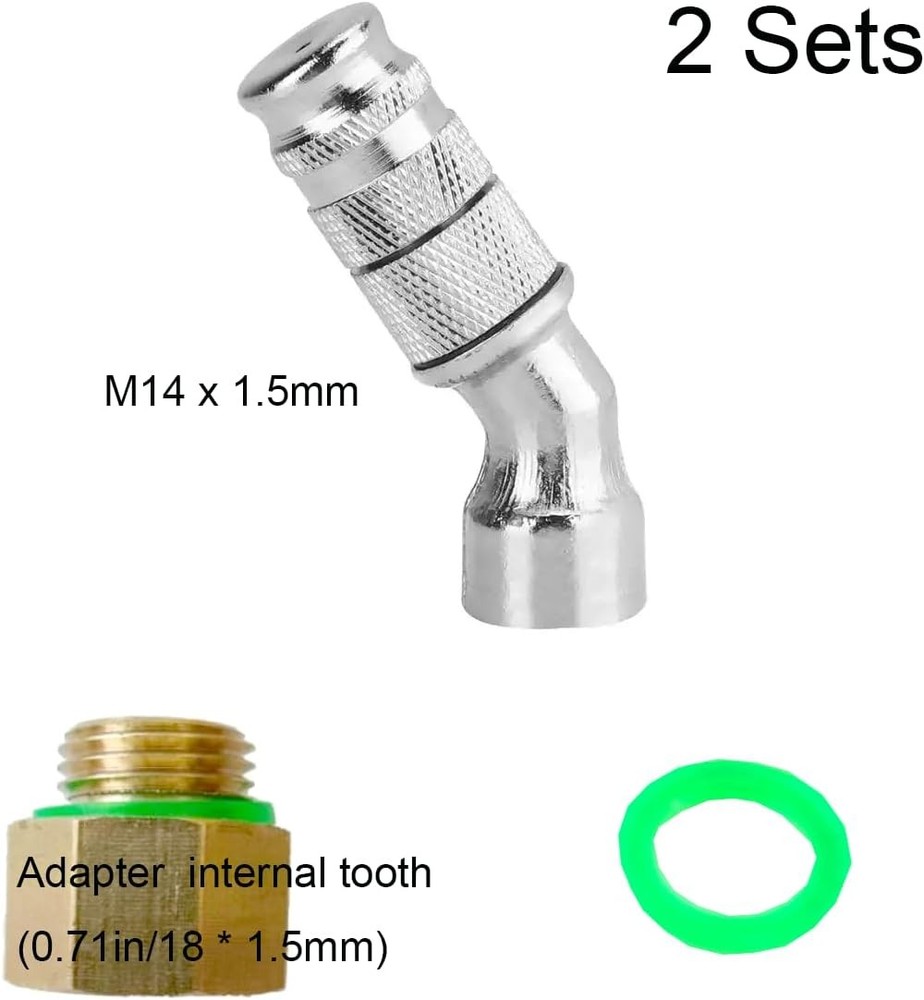 Adjustable Sprayer Nozzle Tips 2 Sets High Pressure Misting Spray Silver