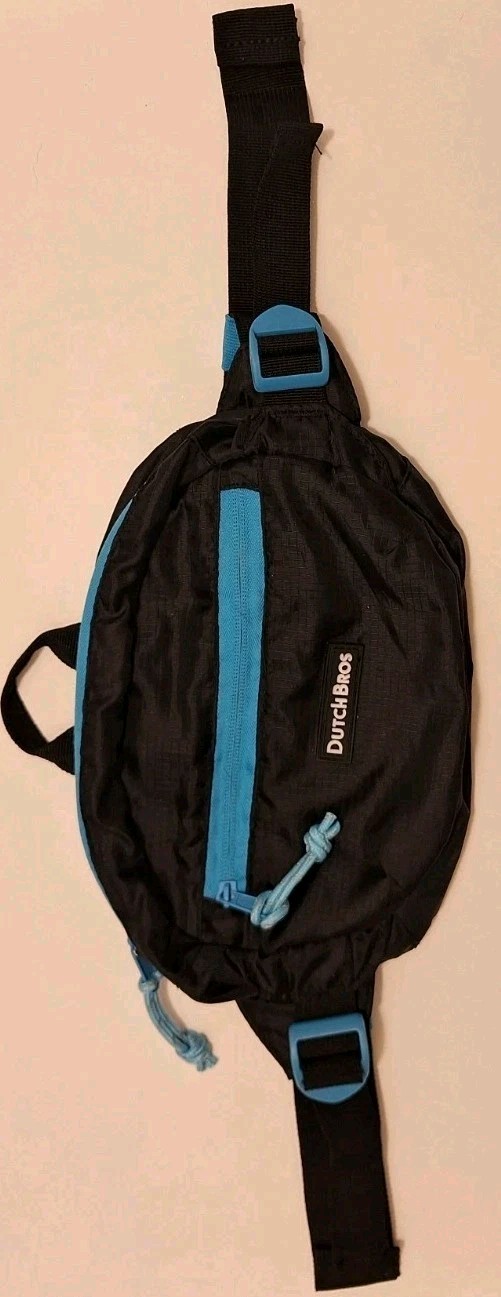 Rare Dutch Bros Coacha 2017 Employee Rave Pack 2-Zipper Black Teal FREE SHIP