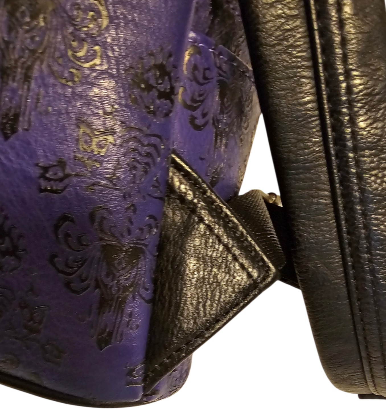 Loungefly Disney Parks Haunted Mansion Purple Wallpaper Mini Backpack ❤️ Logo