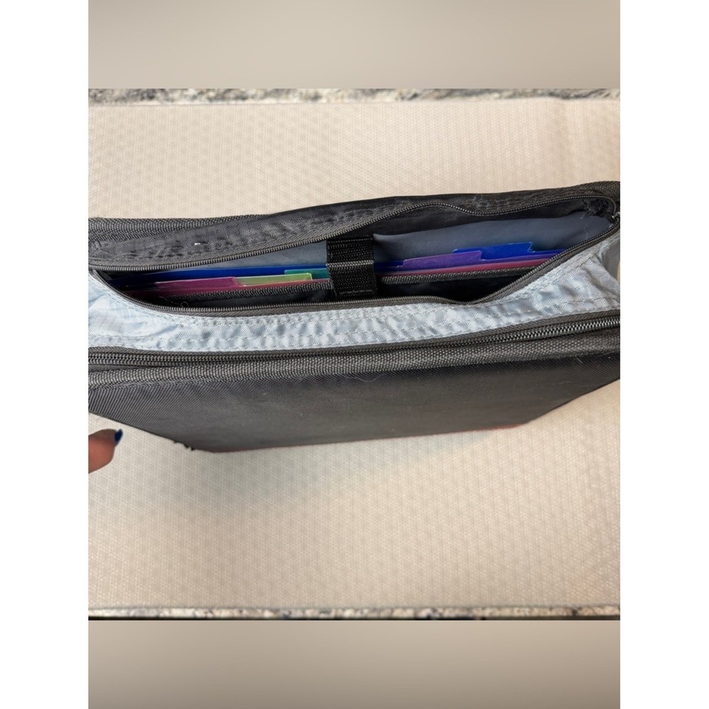 Case It Zipper Binder Organizer Black 3 Ring School Bag Removable Strap