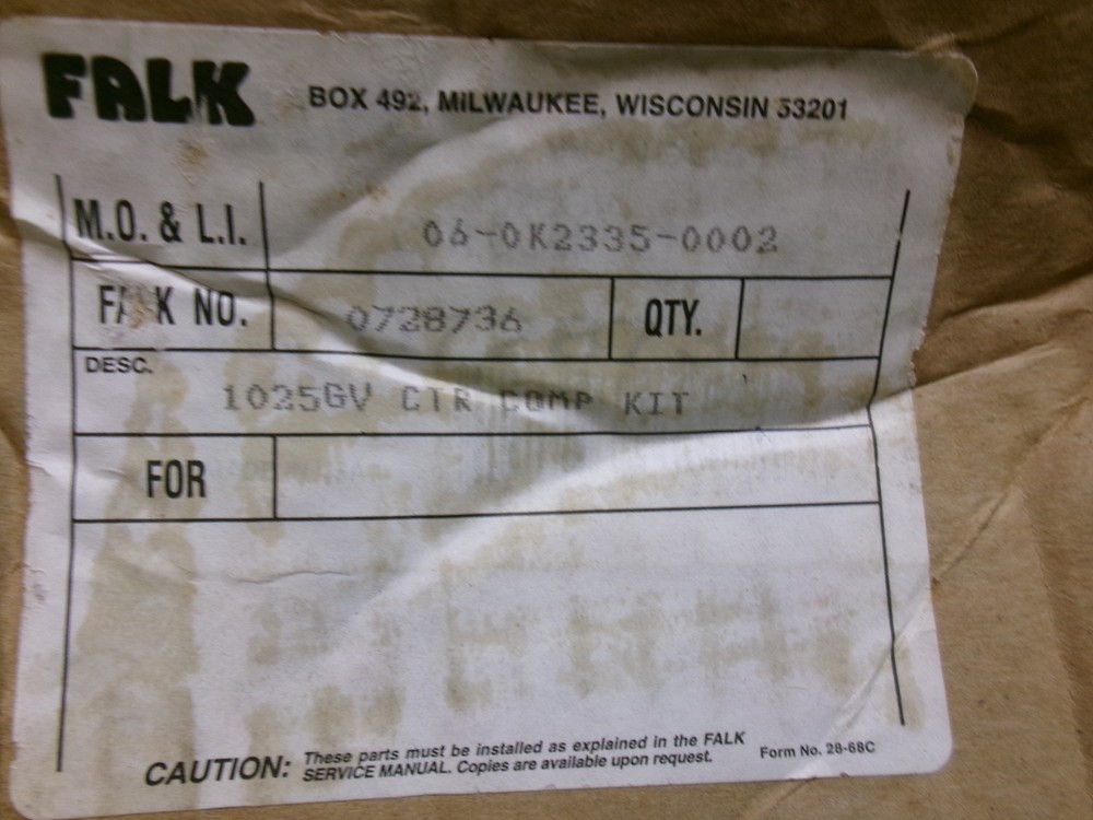 Falk 1025 GV Centering Component Kit 0728726