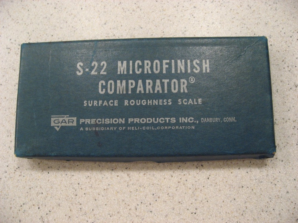 Gar Microfinish Comparator Surface Roughness Scale S-22 Conventional Machining