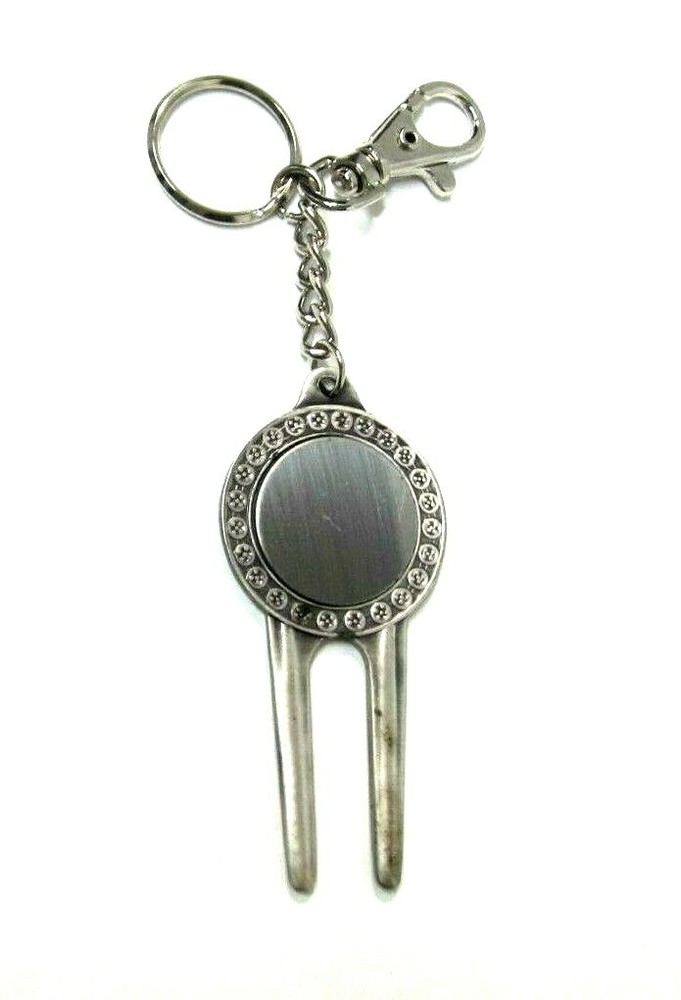 Golf Divot Tool Key Chain Pewter Sporting Goods Golfing