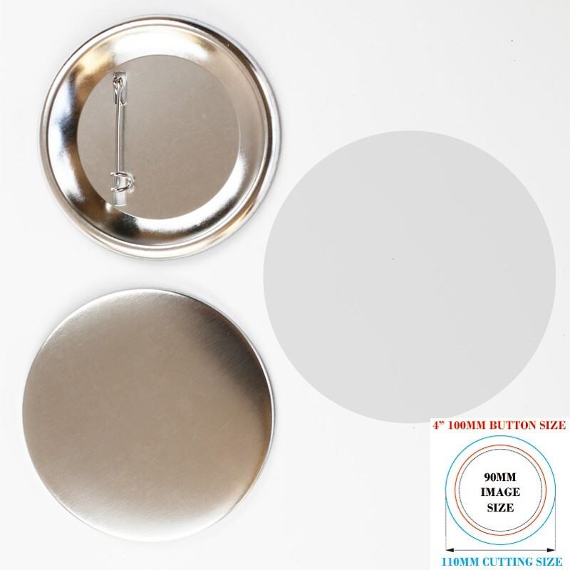 100mm Metal Pin Back Button 100 Sets/Pack Badge (Metal Base)