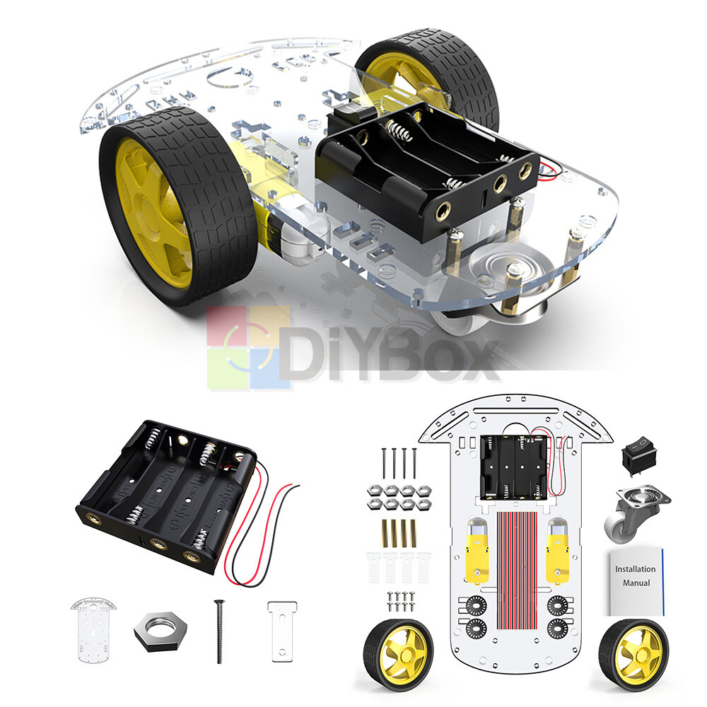 2WD Smart Robot Car Chassis Kit/Speed encoder Battery Box 1:48 for Arduino