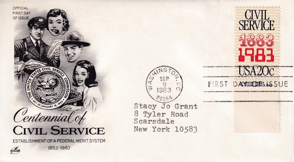 STAMP US SCOTT 2053 "Civil Service" 20 CENT 1983 FDC - G